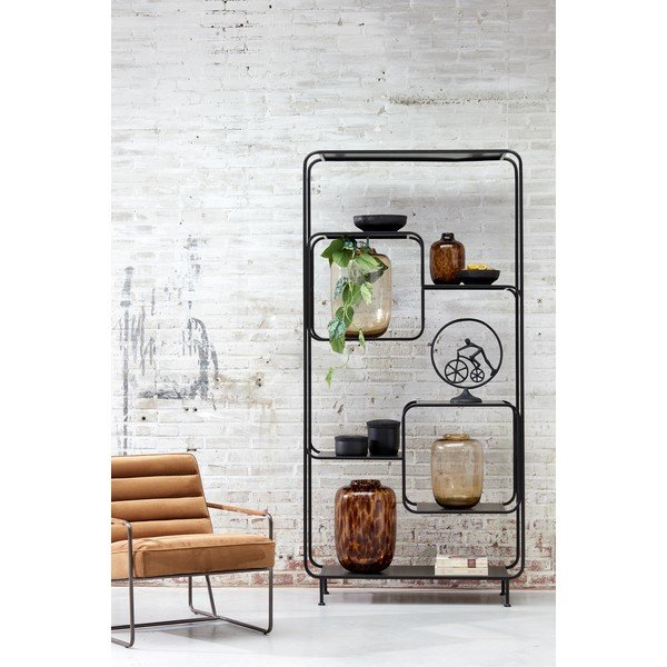 Juoda metalinė knygų spinta 100x206 cm Winston - Light & Living-image-1