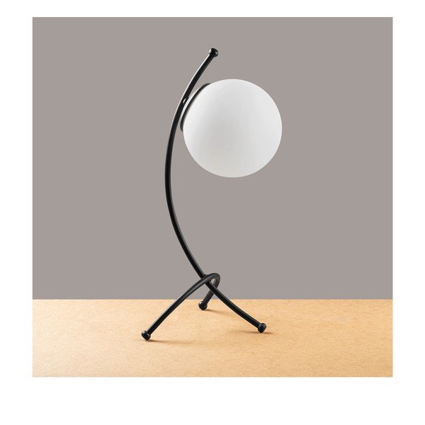 Juodos ir baltos spalvos stalinis šviestuvas (aukštis 43 cm) su stiklo gaubtu Yay – Opviq lights-image-2