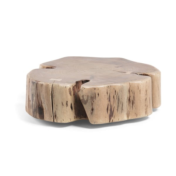Iš akacijos masyvo apvalios formos kavos staliukas natūralios spalvos 60x65 cm Essi – Kave Home
