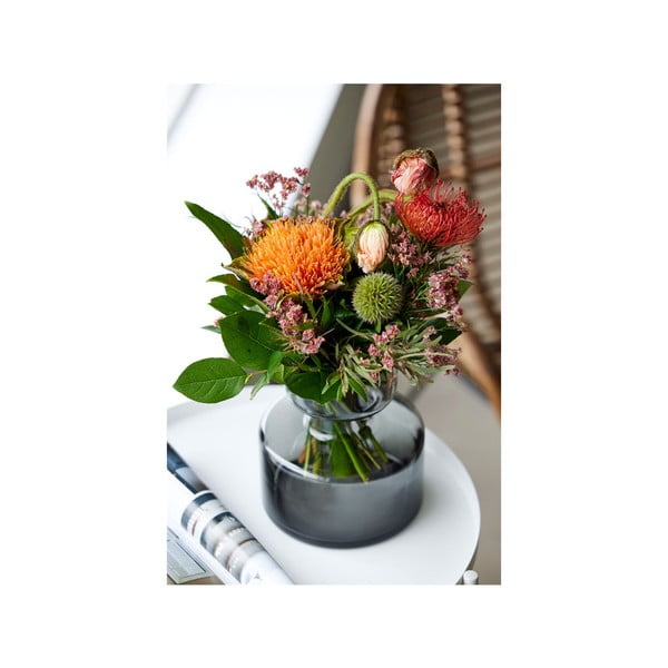 Pilko stiklo vaza Lyngby Glas Tubular, aukštis 20 cm-image-2