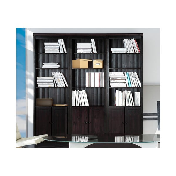 Iš pušies masyvo knygų spinta  rudos spalvos 222x223 cm Anita – Støraa-image-3