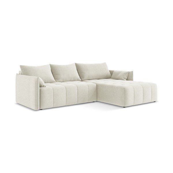 Smėlio spalvos sulankstoma/su sandėliavimo vieta kampinė sofa (su dešiniuoju kampu/su gultu) Moku – Makamii-image-2