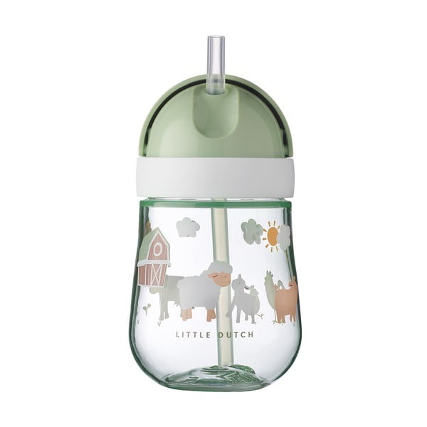 Iš tritano vaikiškas puodelis baltos spalvos/šviesiai žalios spalvos 300 ml Little farm – Mepal