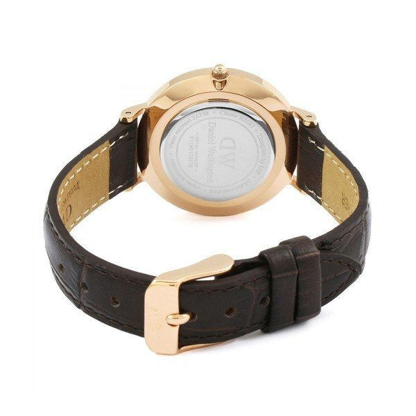 Moteriškas laikrodis su odiniu dirželiu ir rožinio aukso detalėmis Daniel Wellington Petite York, ⌀ 32 mm-image-1