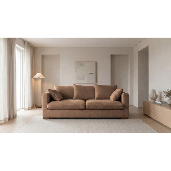 Sofa iš kordinio velveto šviesiai rudos spalvos 220 cm Comfy – Scandic-image-4