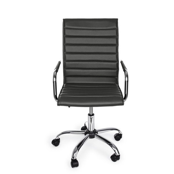 Tamsiai pilkos spalvos iš dirbtinės odos biuro kėdė Perth – Yes Everyday-image-2