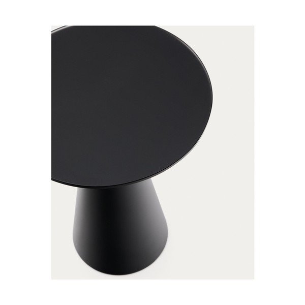 Apvalios formos šoninis stalas su stikliniu stalviršiu ø 35 cm Wilshire – Kave Home-image-3