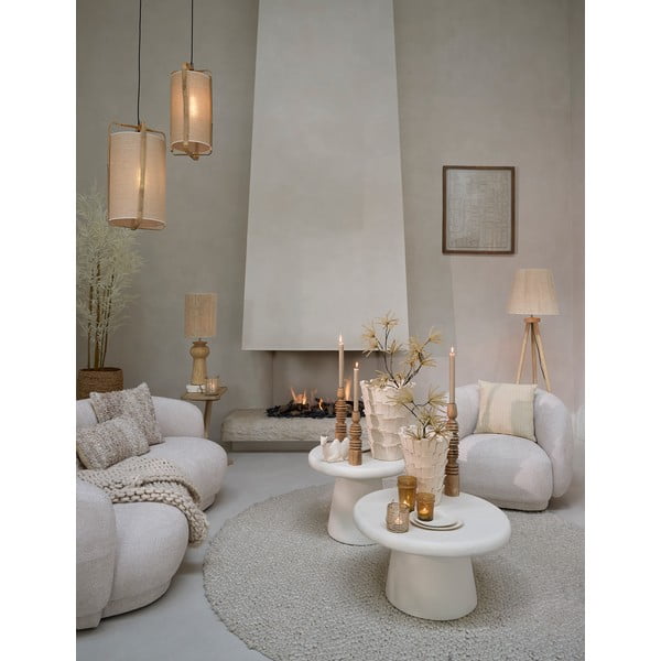 Apvalios formos kavos staliukas baltos spalvos ø 60 cm Kulona – Light & Living-image-1