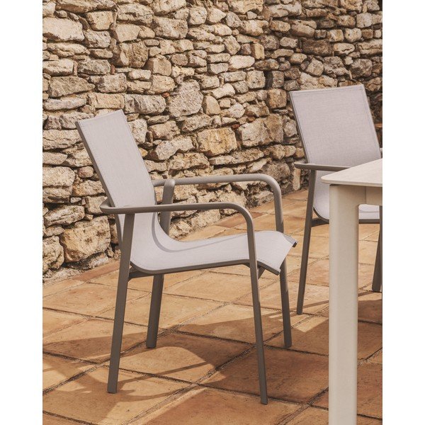 Smėlio spalvos/taupe spalvos sodo kėdė Canea – Kave Home-image-1