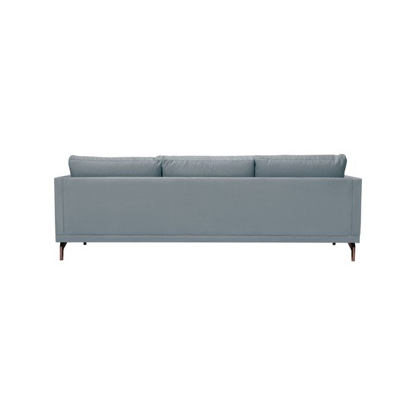 "Windsor & Co Sofos Jupiter" pilka trivietė sofa su aukso spalvos kojų atrama-image-3