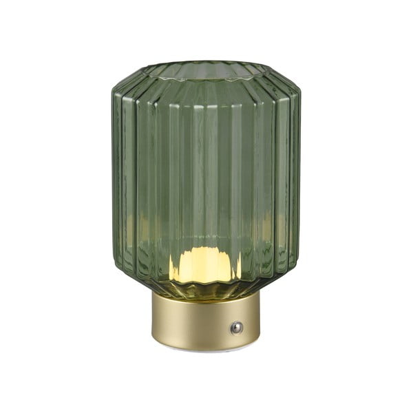 Stalinis šviestuvas žalios spalvos/auksinės spalvos LED su pritemdymo funkcija (aukštis 19,5 cm) su stiklo gaubtu Lord – Trio