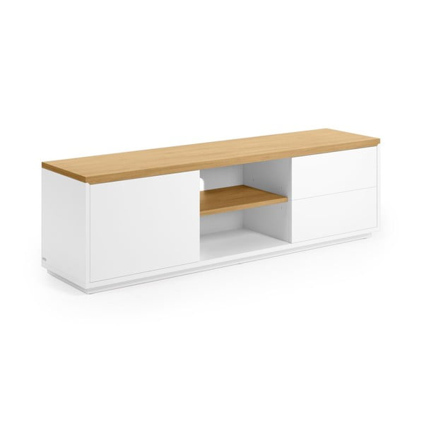 Baltos spalvos TV spintelė iš ąžuolo 150x44x36 cm Abilen – Kave Home