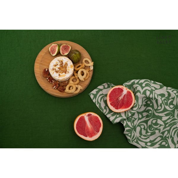 Iš lino virtuvės rankšluostis 45x65 cm Evergreen Damask – Linen Tales-image-3