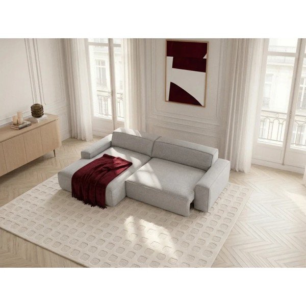Pilkos spalvos sulankstoma/ar elektrisko sēdekļa regulēšanu kampinė sofa (su kairiuoju kampu) Abel – Bobochic Paris-image-1