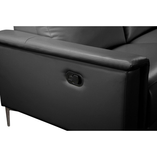 Iš dirbtinės odos kampinė sofa juodos spalvos (su dešiniuoju kampu) Lund – Støraa-image-4