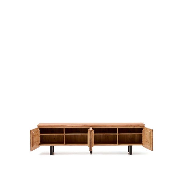 Natūralios spalvos iš akacijos masyvo TV spintelė 200x58x40 cm Uxue – Kave Home-image-2