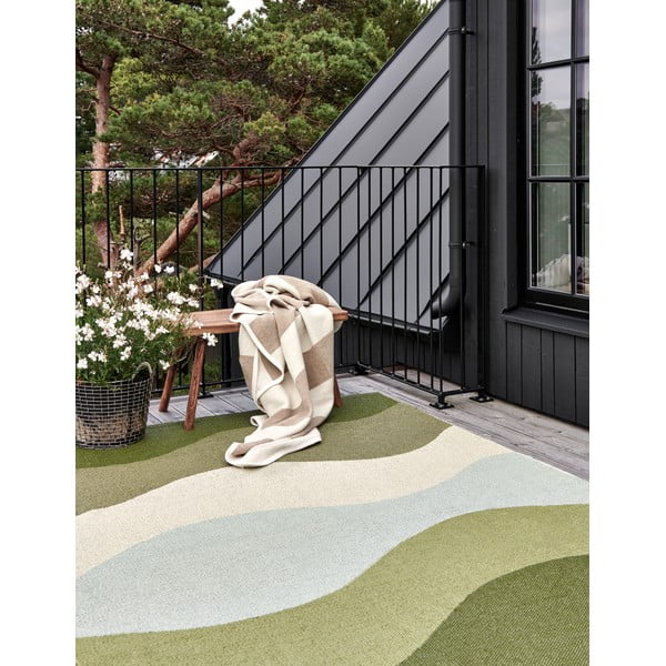 Smėlio spalvos/kreminės spalvos iš vilnos mišinio antklodė ir pledas 140x180 cm Bob Mud Vanilla – Pappelina-image-3