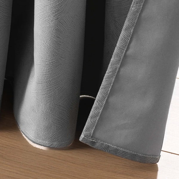 Antracito spalvos iš velveto užuolaida 140x260 cm Olympe – douceur d'intérieur-image-4