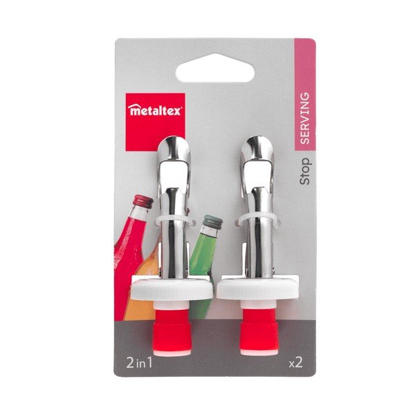 2 nerūdijančio plieno butelių dangtelių rinkinys Metaltex -image-2