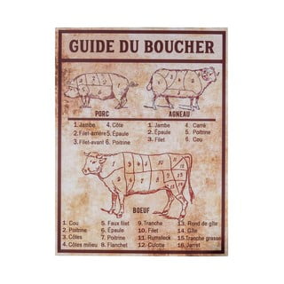 Iš metalo ženklas 30x40 cm Butcher's guide – Antic Line