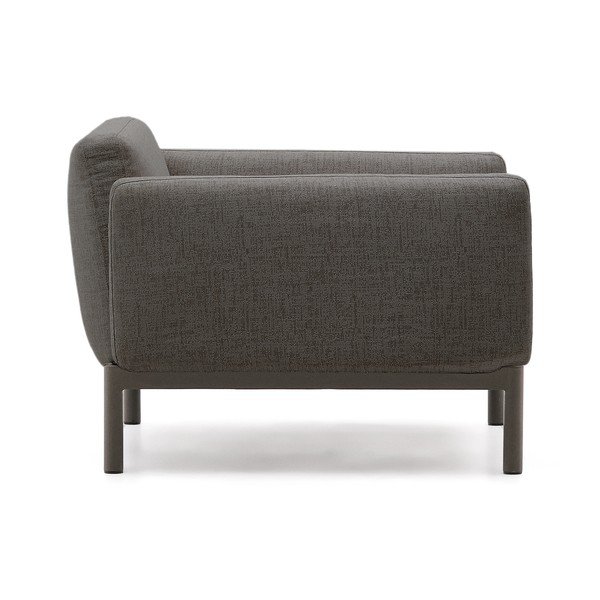 Paminkštinto audinio sodo krėslas pilkos spalvos Sorells – Kave Home-image-3