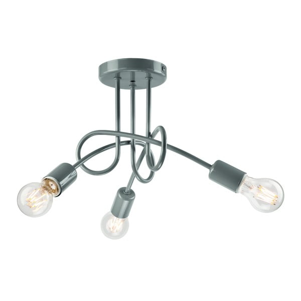 Pilkos spalvos pakabinamas šviestuvas su 3 lemputėmis LAMKUR Camilla