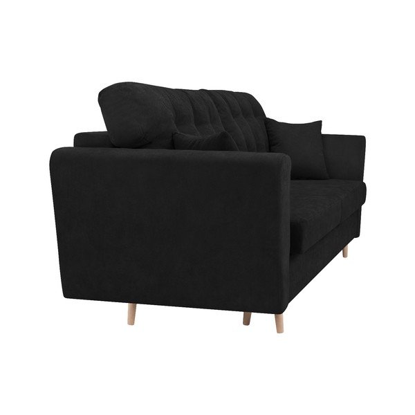 Juoda trivietė sofa-lova su saugykla "Cosmopolitan Design Grenoble-image-3