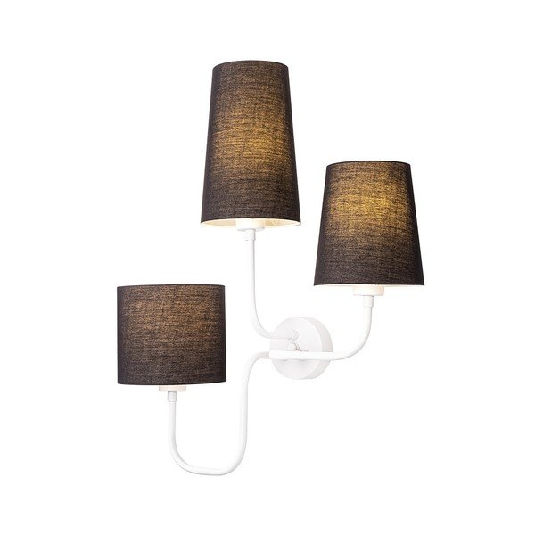 Baltas metalinis sieninis šviestuvas su juodais atspalviais Opviq lights Eleni-image-1
