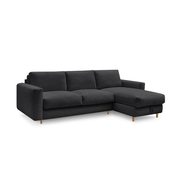 Juodos spalvos kampinė sofa Nouveau Cocoone – Bobochic Paris-image-2