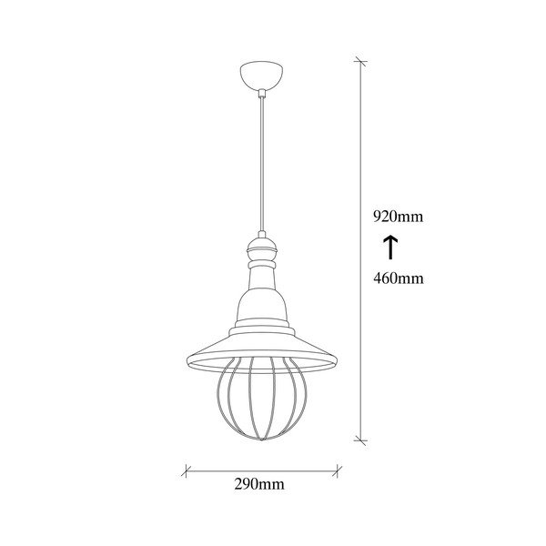 Juodos spalvos metalo pakabinamas šviestuvas vario spalvos Opviq lights Dariea-image-3