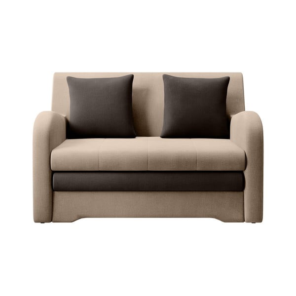 Šviesiai rudos spalvos iš velveto sulankstoma sofa 130 cm Ario – ELTAP