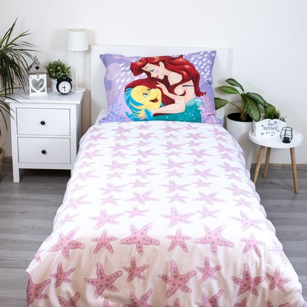 Iš medvilnės viengulė vaikiška patalynė 140x200 cm Ariela "Pink" – Jerry Fabrics-image-2