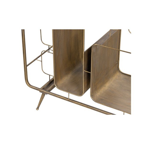 Auksinės spalvos iš metalo vyno spintelė butelių skaičius 6, 87x80,5x33 cm Capo – WOOOD-image-3