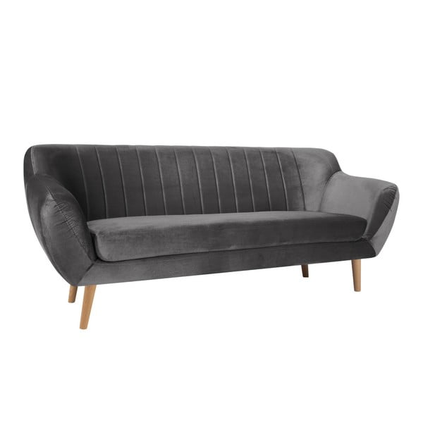 Pilka trijų vietų sofa Mazzini Sofas Benito-image-3