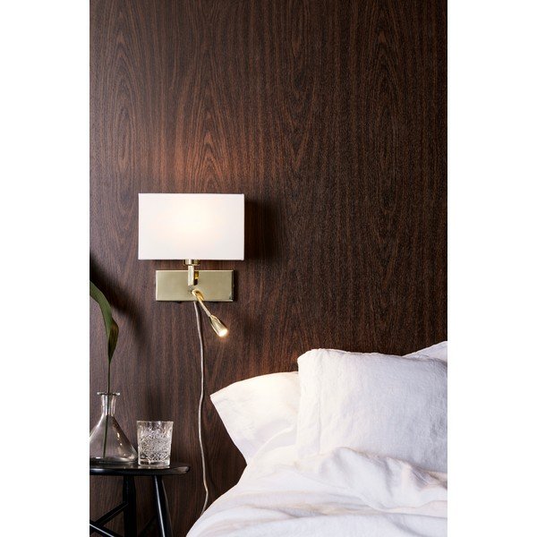 Auksinis sieninis šviestuvas su skaitymo lempa "Markslöjd Savoy-image-1