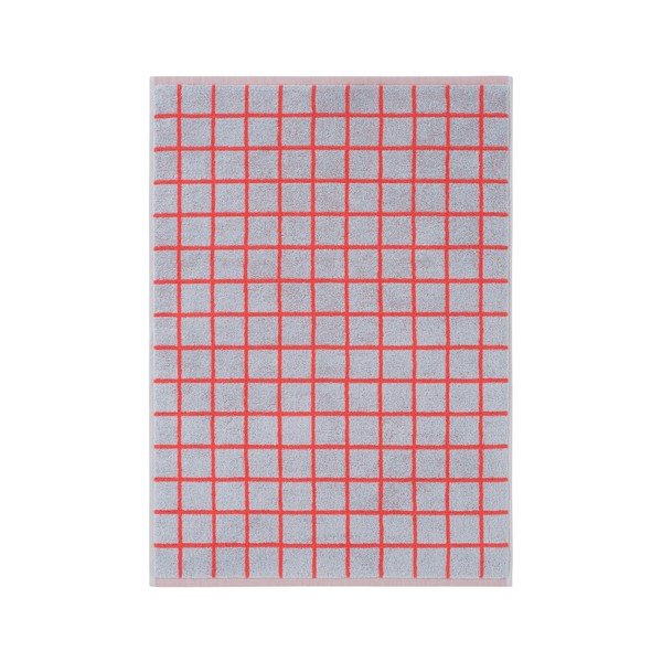 Raudonos spalvos/šviesiai mėlynos spalvos iš medvilnės rankšluostis 50x70 cm Grid – Jotex-image-2