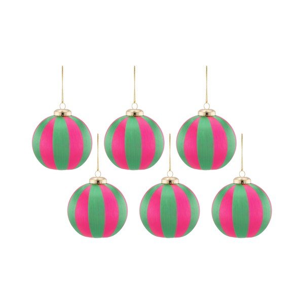 Iš tekstilės Kalėdiniai žaisliukai rinkinyje 6 vnt. 23,5 cm Yarn Stripe – Sass & Belle