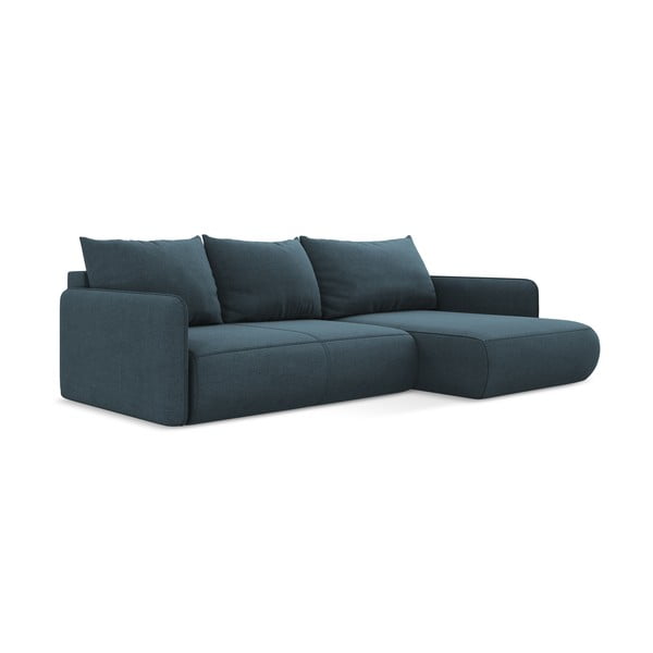 Mėlynos spalvos sulankstoma/su sandėliavimo vieta kampinė sofa (su dešiniuoju kampu) Nanea – Makamii-image-4
