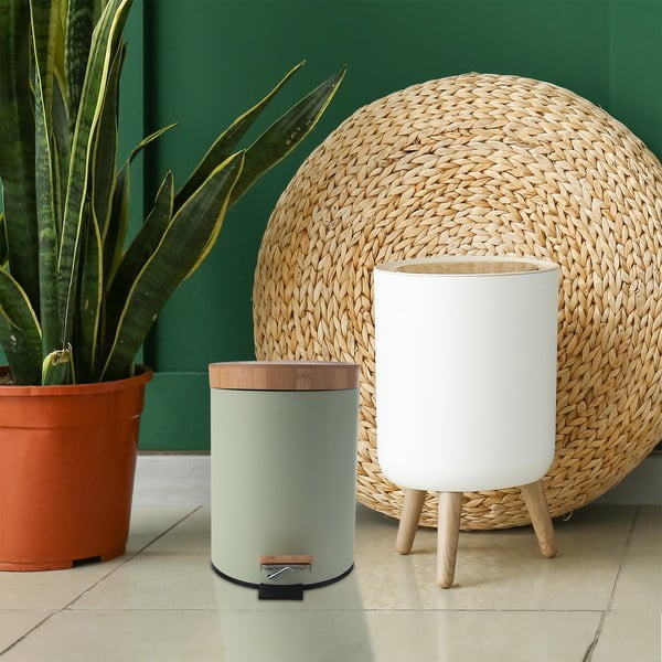 Iš metalo šiukšliadėžė šviesiai žalios spalvos su pedalu 5 l Greenish – Orion-image-1