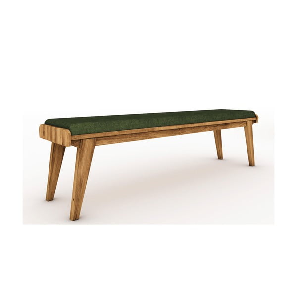 Ąžuolinis suolas su žalia sėdyne Retro - The Beds