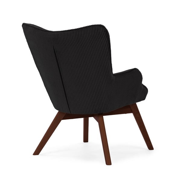 Juodos spalvos iš kordinio velveto krėslas Niko – Ropez-image-3