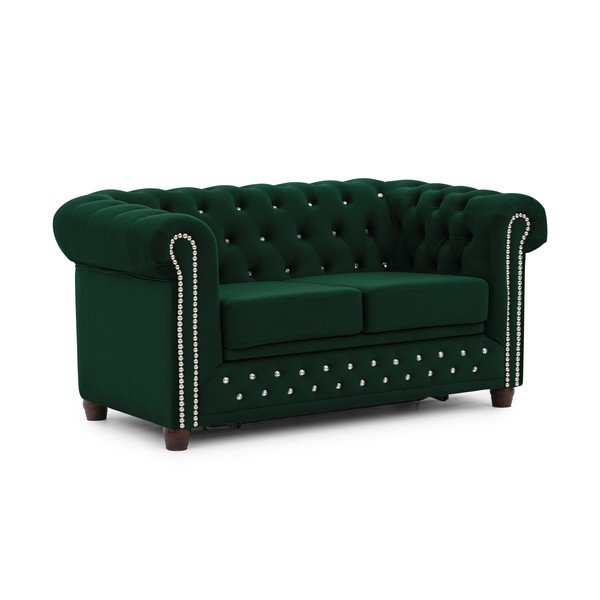 Žalios spalvos sulankstoma sofa iš velveto 148 cm York Blik – Ropez