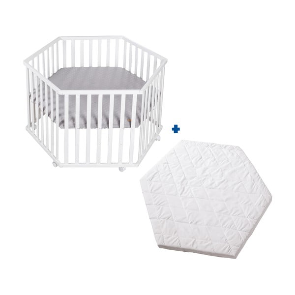 Maniežas vaikams baltos spalvos 112x97 cm Roba style – Roba