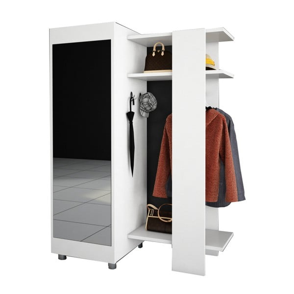 Balta drabužių spinta su veidrodžiu "Antre-image-3