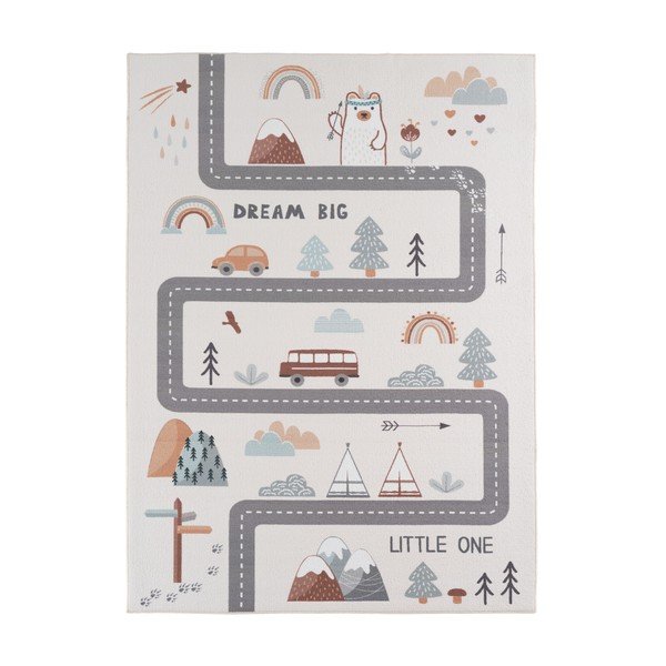 Skalbiamas kreminės spalvos vaikiškas kilimas 140x200 cm Coco 1134 – Ayyildiz Carpets