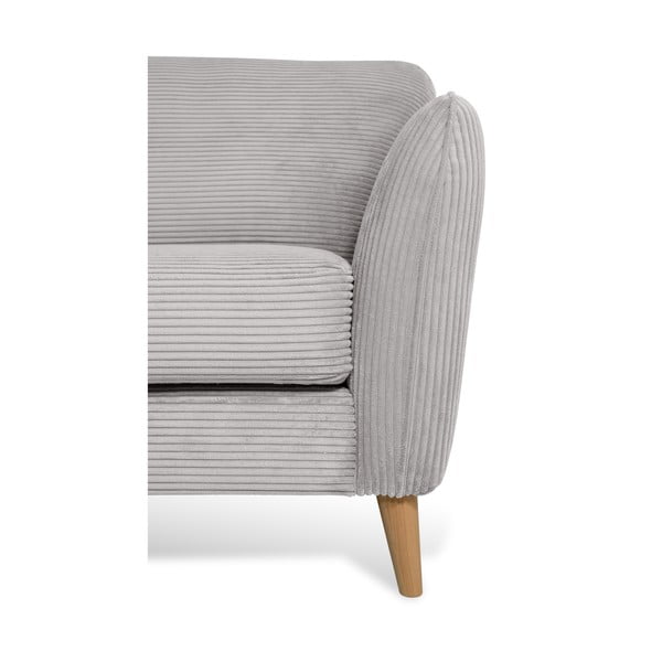 Iš kordinio velveto kampinė sofa šviesiai pilkos spalvos (su kairiuoju kampu) Paris – Scandic-image-4