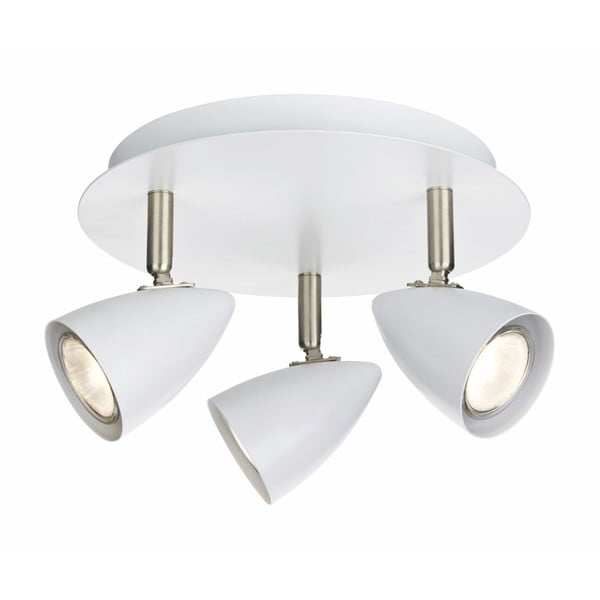 Baltas lubinis šviestuvas su sidabrinėmis detalėmis "Markslöjd Ciro Tres