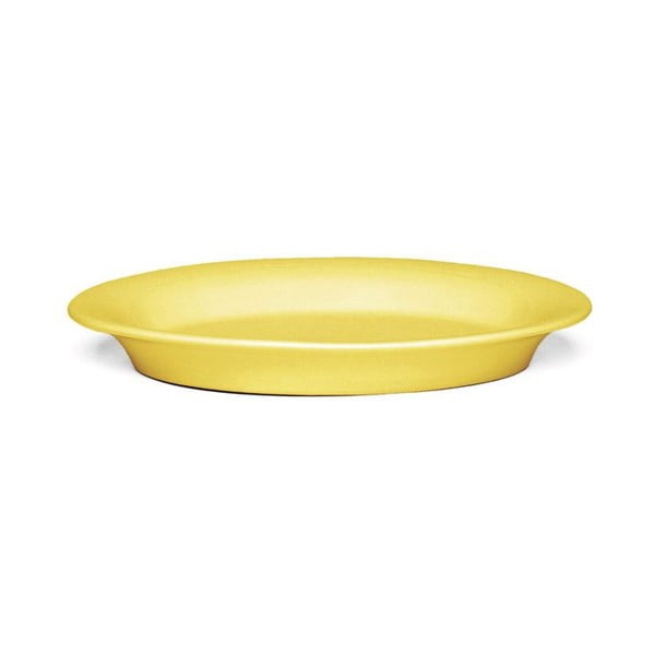 Geltonos spalvos ovali akmens masės lėkštė Kähler Design Ursula, 18 x 13 cm