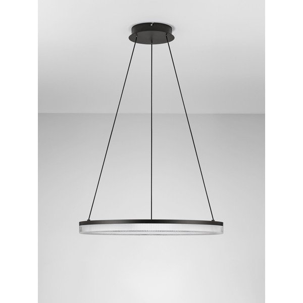 Matinės juodos spalvos iš aliuminio kabantis šviestuvas LED su pritemdymo funkcija ø 60 cm su gaubtu iš akrilo stiklo Lonela – Nova Luce-image-3