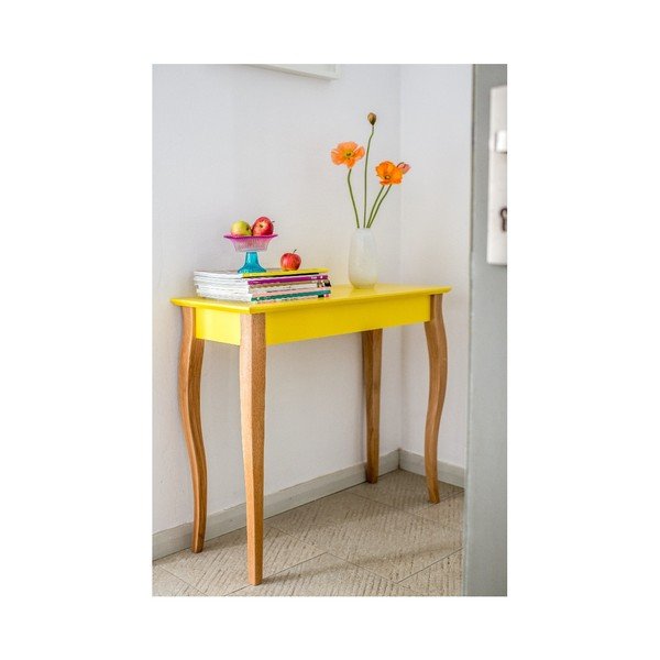 Geltonas "Ragaba" konsolinis staliukas, ilgis 105 cm-image-1